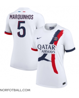 Billige Fotballdrakt Paris Saint-Germain Marquinhos #5 Replika Bortedrakt Dame 2024-25 Kortermet